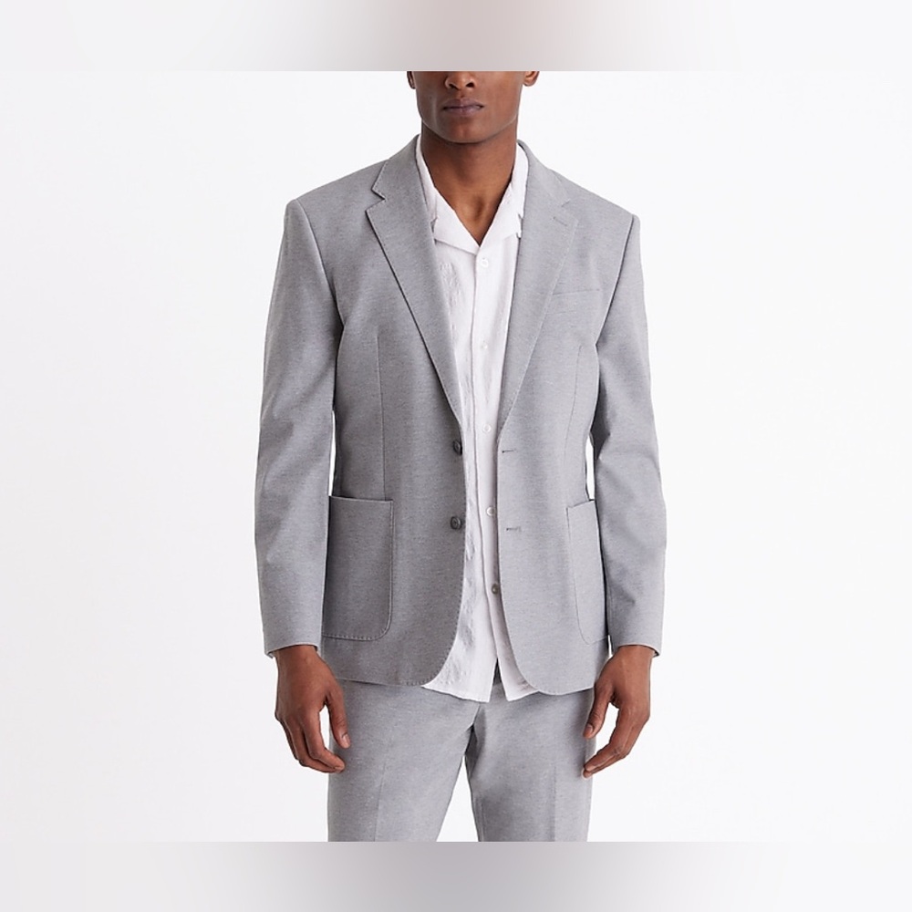 ✨EXPRESS✨ Slim Light Gray Knit Suit Jacket